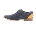 Studio shot dark blue men dress blucher shoes isolate on white b Royalty Free Stock Photo