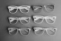 Directly Above View Of Eyeglasses In Black And White