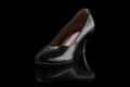 Studio shot of elegance leather high heel