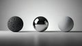 Three Spheres: Contrasting Textures and Materials Royalty Free Stock Photo