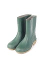 Studio shot of a green rubber boots on white background Royalty Free Stock Photo