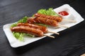 Grilled sausage skewers