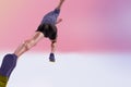 The studio shot of high jump athlete is in action Royalty Free Stock Photo