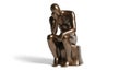 The Thinker Statue - Bronze Sculpture on White Background Royalty Free Stock Photo