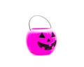 Studio shot Jack O` Lantern Halloween pumpkin pail isolated on w Royalty Free Stock Photo