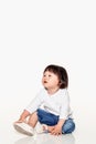 A studio shot of a Korean girl young child