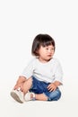 A studio shot of a Korean girl young child