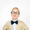 Studio shot of little boy making faces Royalty Free Stock Photo