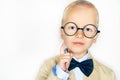 Studio shot of little boy in suit Royalty Free Stock Photo