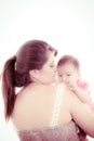 Studio shot of loving mother holding baby Royalty Free Stock Photo