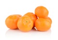 Studio shot mandarines,tangerines on white Royalty Free Stock Photo