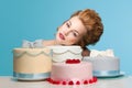 Studio shot in the Marie Antoinette style with cake