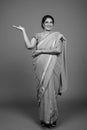 Mature beautiful Indian woman wearing Sari Indian traditional clothes Royalty Free Stock Photo