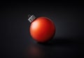 Studio shot of a modern matte red Christmas ball Royalty Free Stock Photo