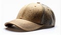 Studio Shot of Neutral Beige Textured Baseball Cap on White Background Royalty Free Stock Photo