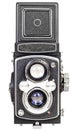 Studio Shot Of Old Twin Lens Reflex Camera Isolated On White Background Royalty Free Stock Photo