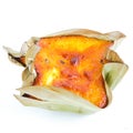 Studio shot one Bibingka rice cake type of kakanin in Philippine cuisine isolate on white