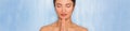 Beautiful Asian Woman or Girl Spa Concept Panorama Royalty Free Stock Photo