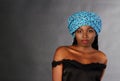 Young black afro girl looking at camera portrait Royalty Free Stock Photo