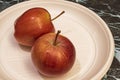 Studio shot and ready to eat red apples on background Royalty Free Stock Photo