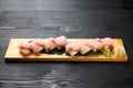 Fresh red snapper pressed sushi