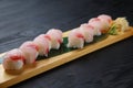 Fresh red snapper pressed sushi