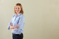 Studio Shot Of Relaxed Middle Aged Woman