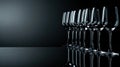 Studio shot of a row of wine glasses on a reflective surface Royalty Free Stock Photo