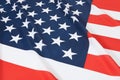 Studio shot of ruffled national flag - United States Royalty Free Stock Photo