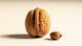 Walnut and Acorn on a White Background in Studio Light Royalty Free Stock Photo