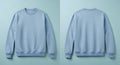 Light Blue Crewneck Sweatshirt Front and. Royalty Free Stock Photo