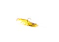 Studio shot side view typical artificial shrimp lure lifelike swim bait fishing tackle isolated on white Royalty Free Stock Photo