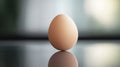 A Studio Shot of a Single Brown Chicken Egg Isolated on a White Background with a Subtle Reflection on the Surface Royalty Free Stock Photo