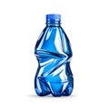 Crushed Blue Plastic Water Bottle Recycling Environmental Waste Pollution AI generated. Royalty Free Stock Photo