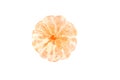 Studio shot single peeled mandarine on white