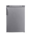 Studio shot small stainless steel refrigerator isolated on white Royalty Free Stock Photo