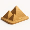 Miniature model of the Great Pyramids of Giza isolated on a clean white background Royalty Free Stock Photo