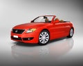 Studio Shot of Three-Dimensional Red Convertible