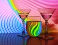 Studio shot of three glasses with water Royalty Free Stock Photo