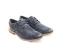 Studio shot dark blue men dress blucher shoes isolate on white b Royalty Free Stock Photo