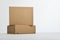 Two paper boxes on white background