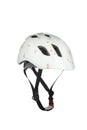 A studio shot of a white helmet for byciclist isolated on white background Royalty Free Stock Photo
