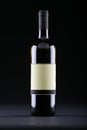 Studio shot of wine bottle with blank etiquette