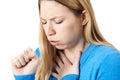 Young Woman Suffering With Cough Royalty Free Stock Photo