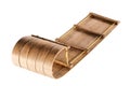 Studio shot of a wooden toboggan isolated on white.