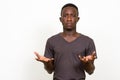 Portrait of stressed young African man looking angry Royalty Free Stock Photo