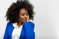 Portrait of young beautiful African businesswoman with Afro hair Royalty Free Stock Photo