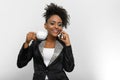 Portrait of young beautiful African businesswoman with Afro hair Royalty Free Stock Photo