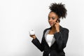 Portrait of young beautiful African businesswoman with Afro hair Royalty Free Stock Photo