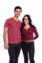 Studio shot of young happy couple smiling and in love Royalty Free Stock Photo